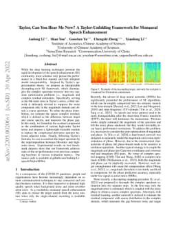 Taylor, Can You Hear Me Now? A Taylor-Unfolding Framework for Monaural
  Speech Enhancement