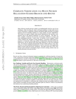 Complete Verification via Multi-Neuron Relaxation Guided
  Branch-and-Bound