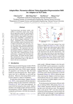 AdapterBias: Parameter-efficient Token-dependent Representation Shift
  for Adapters in NLP Tasks