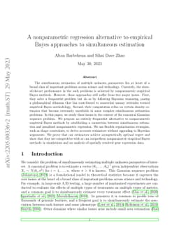 A nonparametric regression alternative to empirical Bayes approaches to
  simultaneous estimation