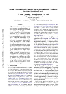Towards Process-Oriented, Modular, and Versatile Question Generation
  that Meets Educational Needs