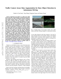Traffic Context Aware Data Augmentation for Rare Object Detection in
  Autonomous Driving