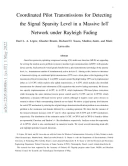 Coordinated Pilot Transmissions for Detecting the Signal Sparsity Level
  in a Massive IoT Network under Rayleigh Fading