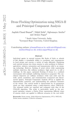 Drone Flocking Optimization using NSGA-II and Principal Component
  Analysis