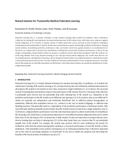 Reward Systems for Trustworthy Medical Federated Learning