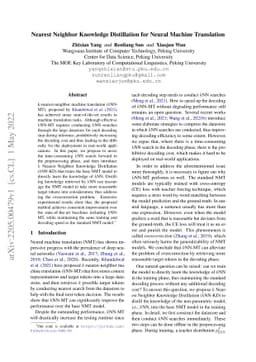 Nearest Neighbor Knowledge Distillation for Neural Machine Translation