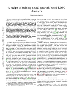A recipe of training neural network-based LDPC decoders