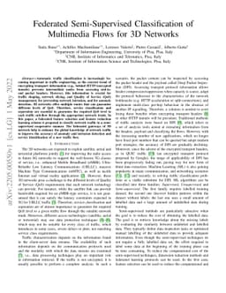 Federated Semi-Supervised Classification of Multimedia Flows for 3D
  Networks