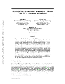 Physics-aware Reduced-order Modeling of Transonic Flow via
  $β$-Variational Autoencoder