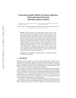 Extracting Symbolic Models of Collective Behaviors with Graph Neural
  Networks and Macro-Micro Evolution