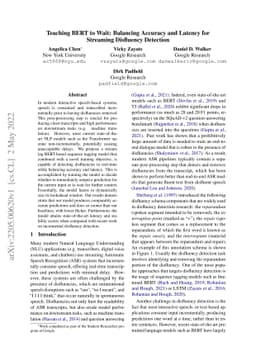 Teaching BERT to Wait: Balancing Accuracy and Latency for Streaming
  Disfluency Detection