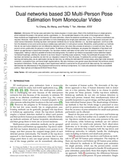 Dual networks based 3D Multi-Person Pose Estimation from Monocular Video