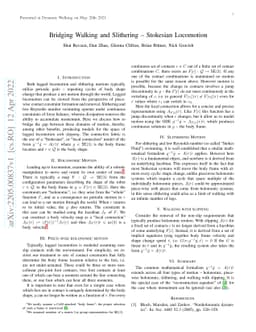Bridging Walking and Slithering -- Stokesian Locomotion