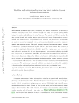 Modeling and mitigation of occupational safety risks in dynamic
  industrial environments