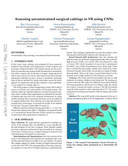 Assessing unconstrained surgical cuttings in VR using CNNs