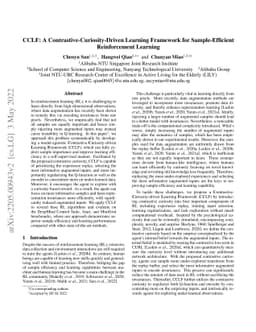 CCLF: A Contrastive-Curiosity-Driven Learning Framework for
  Sample-Efficient Reinforcement Learning