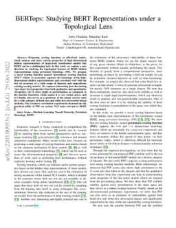 BERTops: Studying BERT Representations under a Topological Lens