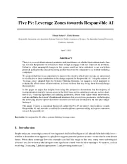 Five Ps: Leverage Zones Towards Responsible AI