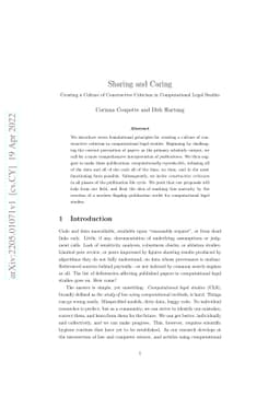 Sharing and Caring: Creating a Culture of Constructive Criticism in
  Computational Legal Studies