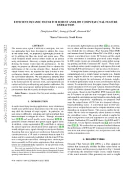 Efficient dynamic filter for robust and low computational feature
  extraction