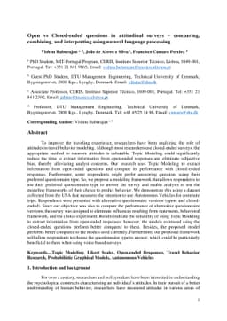 Open vs Closed-ended questions in attitudinal surveys -- comparing,
  combining, and interpreting using natural language processing