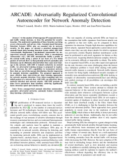 ARCADE: Adversarially Regularized Convolutional Autoencoder for Network
  Anomaly Detection