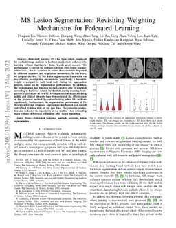 MS Lesion Segmentation: Revisiting Weighting Mechanisms for Federated
  Learning