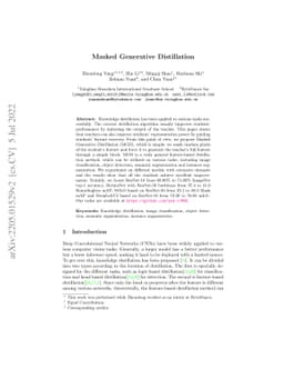 Masked Generative Distillation