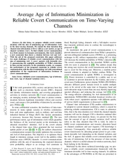Average Age of Information Minimization in Reliable Covert Communication
  on Time-Varying Channels