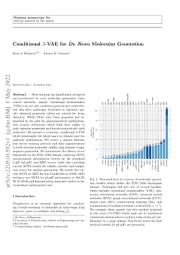 Conditional $β$-VAE for De Novo Molecular Generation