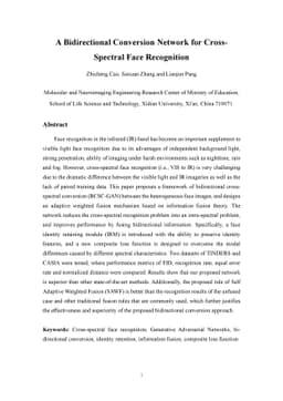 A Bidirectional Conversion Network for Cross-Spectral Face Recognition