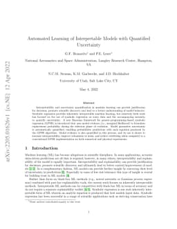 Automated Learning of Interpretable Models with Quantified Uncertainty