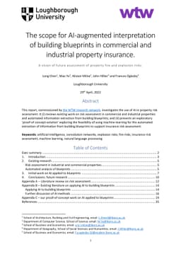 The scope for AI-augmented interpretation of building blueprints in
  commercial and industrial property insurance