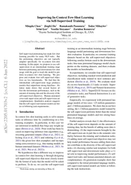Improving In-Context Few-Shot Learning via Self-Supervised Training