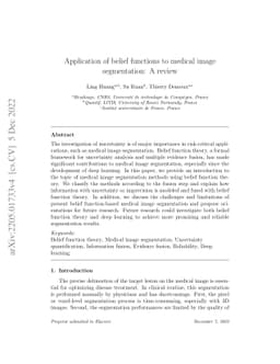 Application of belief functions to medical image segmentation: A review