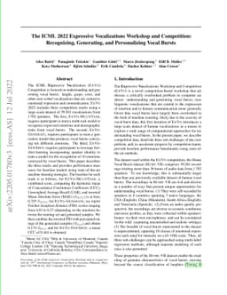The ICML 2022 Expressive Vocalizations Workshop and Competition:
  Recognizing, Generating, and Personalizing Vocal Bursts