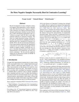 Do More Negative Samples Necessarily Hurt in Contrastive Learning?