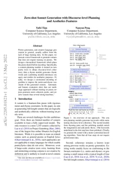 Zero-shot Sonnet Generation with Discourse-level Planning and Aesthetics
  Features