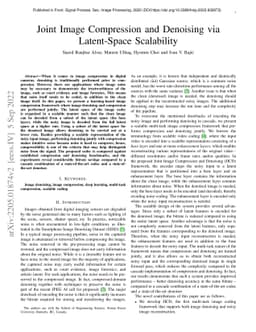 Joint Image Compression and Denoising via Latent-Space Scalability