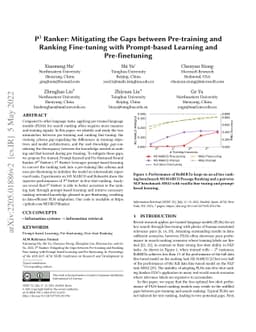 P^3 Ranker: Mitigating the Gaps between Pre-training and Ranking
  Fine-tuning with Prompt-based Learning and Pre-finetuning