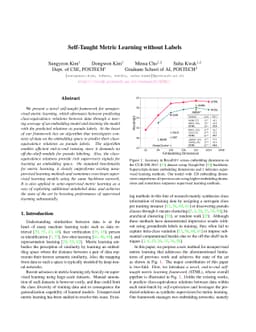 Self-Taught Metric Learning without Labels