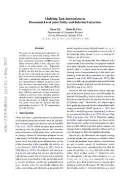 Modeling Task Interactions in Document-Level Joint Entity and Relation
  Extraction