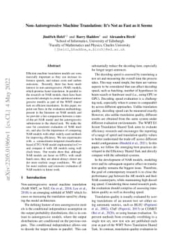 Non-Autoregressive Machine Translation: It's Not as Fast as it Seems