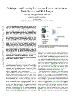 Self-Supervised Learning for Invariant Representations from
  Multi-Spectral and SAR Images