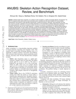 ANUBIS: Skeleton Action Recognition Dataset, Review, and Benchmark