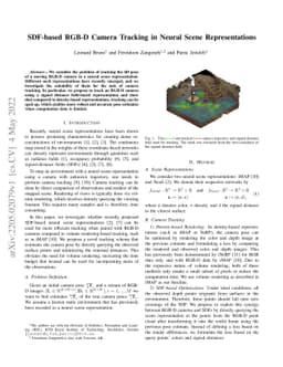 SDF-based RGB-D Camera Tracking in Neural Scene Representations