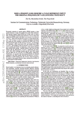 Does a PESQNet (Loss) Require a Clean Reference Input? The Original PESQ
  Does, But ACR Listening Tests Don't