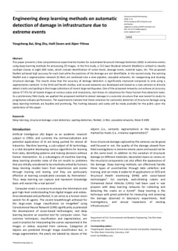 Engineering deep learning methods on automatic detection of damage in
  infrastructure due to extreme events