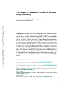 An Analysis of Generative Methods for Multiple Image Inpainting