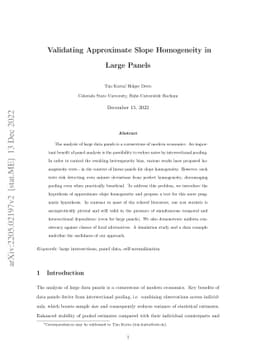 Validating Approximate Slope Homogeneity in Large Panels